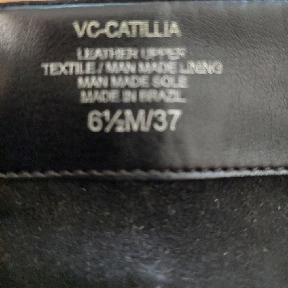 Vince Camuto Catilla Black Suede Peep Toe Booties Size 6.5 - Picture 6 of 6
